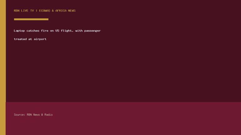 Laptop catches fire on US flight, with passenger treated at airport